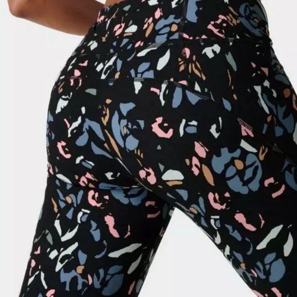 Sweaty Betty Power 7/8 workout leggings in blue floral pop, SIZE XS NEW. 0615 - Picture 4 of 10